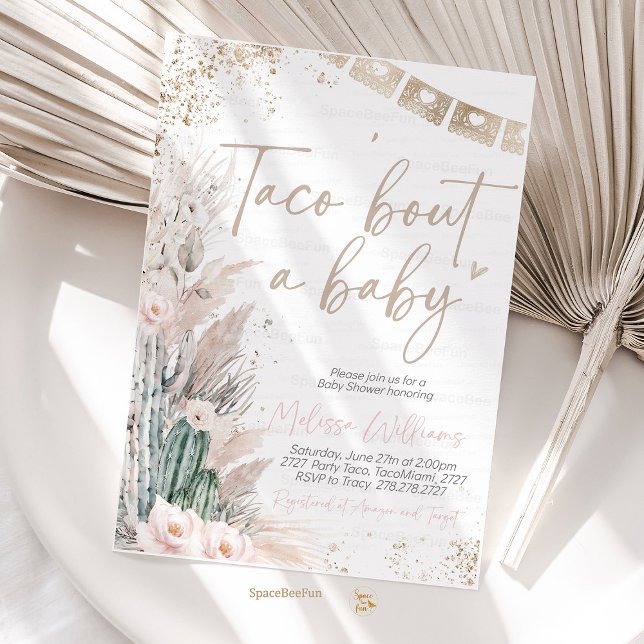 Taco Bout A Baby Shower Invites Boho Girl (Taco Bout A Baby Shower Invitation Boho Girl Fiesta Baby Shower Invite, Cactus Taco Baby Shower
)