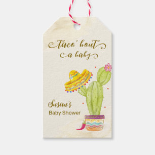 Taco 'Bout A Baby Watercolor Cactus Baby Shower  Gift Tags