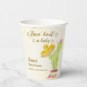 Taco 'Bout A Baby Watercolor Cactus Baby Shower  Paper Cups