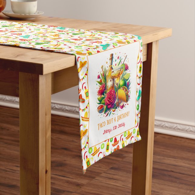 “Taco ’Bout a Birthday!” Fiesta Short Table Runner (In Situ)