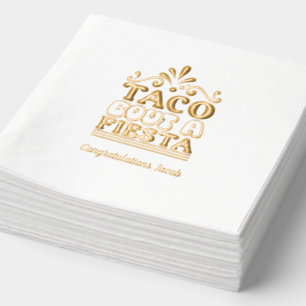 Taco Bout a Fiesta Graduation Party Gold Napkins