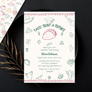Taco Bout a Future Fiesta Doodle Graduation Invitation