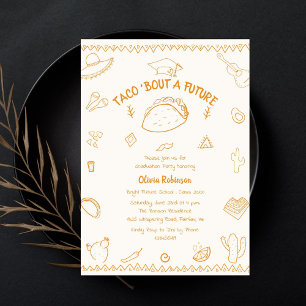 Taco Bout a Future Fiesta Doodle Graduation  Invitation
