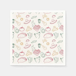 Taco Bout a Future Fiesta Doodle Graduation Napkin