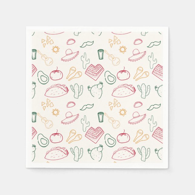 Taco Bout a Future Fiesta Doodle Graduation  Napkin (Front)