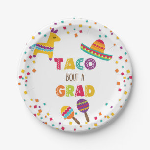 Taco Bout a Grad Fiesta Graduation Plate - White