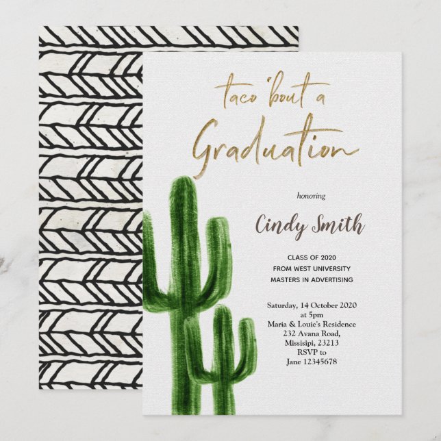 Taco bout a Graduation Party Invitation (Front/Back)