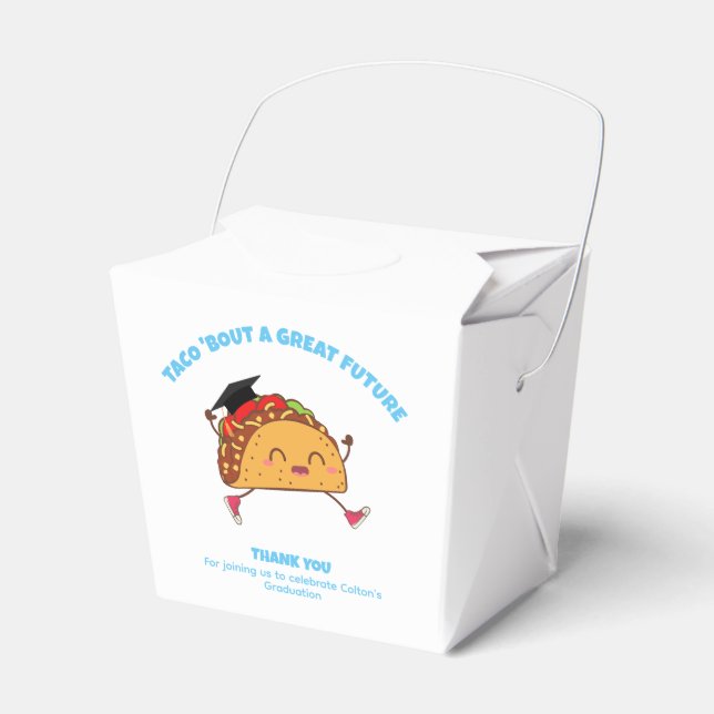 Taco Bout a Great Future Graduation Party Favor Box (Front Side)