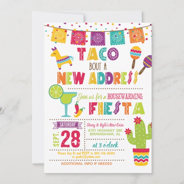 Taco Bout a New Address Housewarming Invitation W (Front)