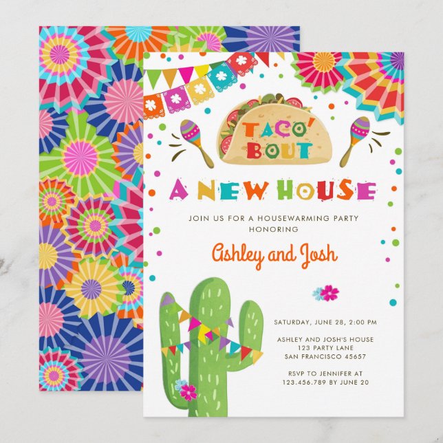 Taco Bout A New House Fiesta Housewarming Party Invitation (Front/Back)