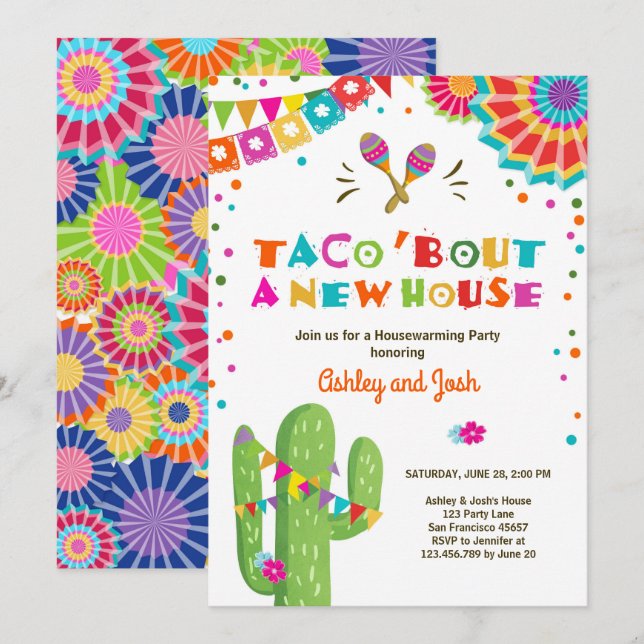 Taco Bout A New House Fiesta Housewarming Party Invitation (Front/Back)