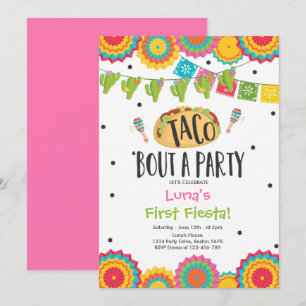 Taco 'Bout a Party Girl First Fiesta Birthday Invitation