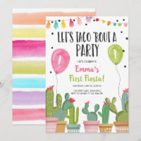 Taco Bout a Party Girl Pink First Fiesta Birthday
