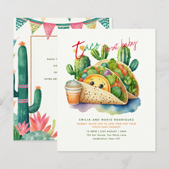 Taco 'bout Baby Fiesta Baby Shower Fun Cute (Front/Back)