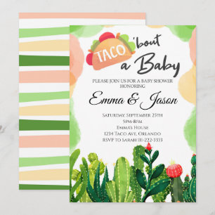 Taco Bout Baby Flower Cactus Baby Shower Invite