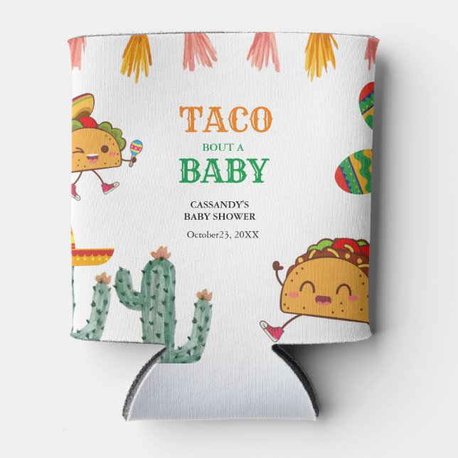 Taco bout Baby Mexican Baby Shower favours Can Cooler (Front)