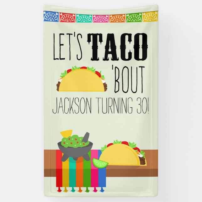 Taco 'Bout Birthday Fiesta Banner (Vertical)