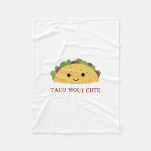 Taco Bout Cute Kawaii Taco Fleece Blanket