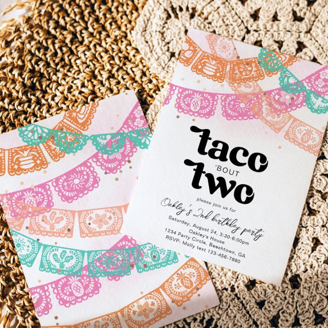 Taco Bout Deux Invitation Anniversaire (Créateur téléchargé)