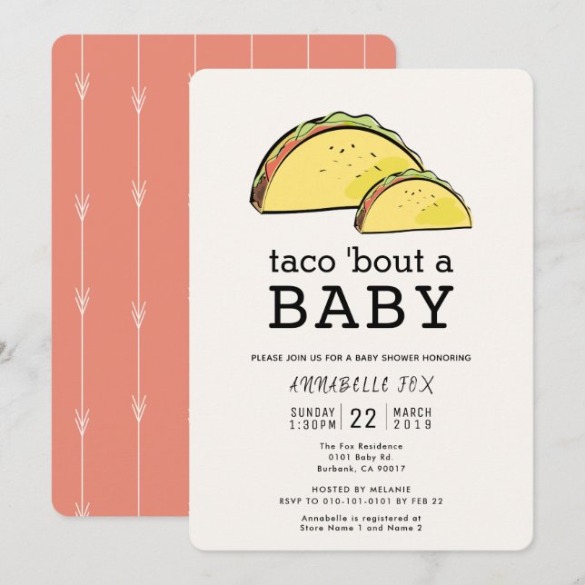 Taco Bout Fiesta Baby Shower Invitation (Front/Back)
