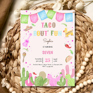 Taco bout fun fiesta mexican girl birthday invitation
