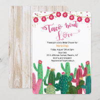 Taco 'bout Love Cactus Bridal Shower Invitation
