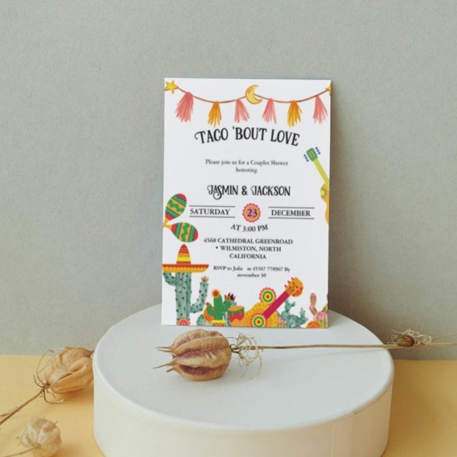 Taco 'Bout Love Couples Douche Cactus Invitation (Créateur téléchargé)