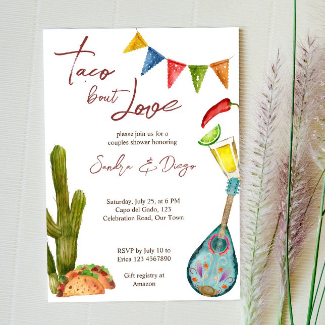 Taco bout love couples shower Mexican fiesta  Invitation (Creator Uploaded)