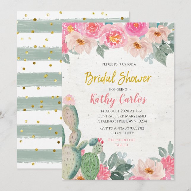 Taco Bout Love Fiesta Bridal douche Invitation (Devant / Derrière)