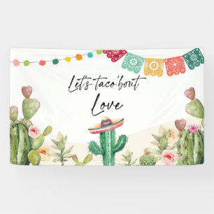 Taco Bout Love Fiesta Cactus Shower Backdrop Banner