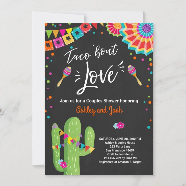Taco Bout Love Fiesta Couples invitation à la douc (Devant)