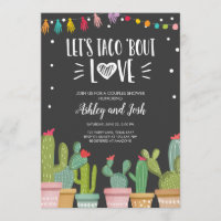 Taco Bout Love Fiesta Couples Shower Invite Cactus