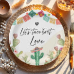 Taco Bout Love Fiesta Watercolor Cactus Shower Paper Plate<br><div class="desc">Set the tone for your party with these wonderful,  elegant looking paper plates with a cactus fiesta theme. Soft pastel colours and hand drawn illustrations characterize this invitation suite. The Fiesta theme is perfect for a summer party.</div>