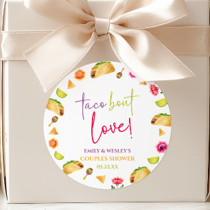 Taco Bout Love! Fiesta Wedding Couples Shower Classic Round Sticker