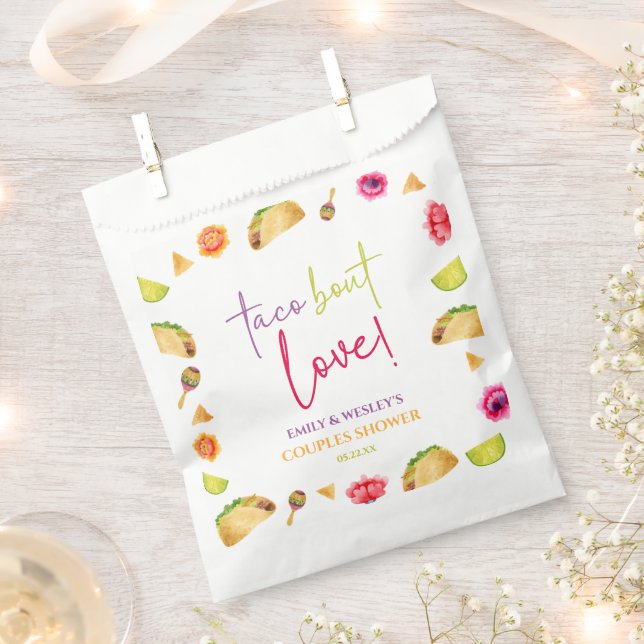 Taco Bout Love! Fiesta Wedding Couples Shower Favour Bag (Clipped)