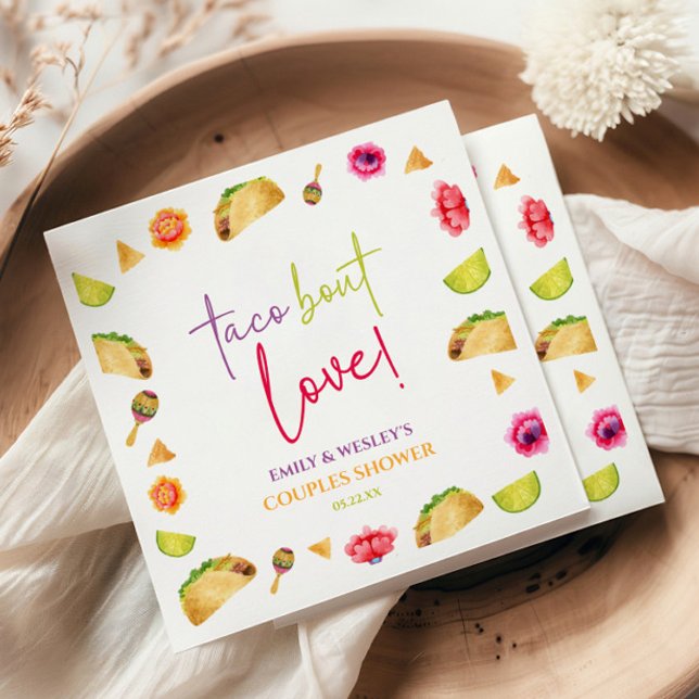 Taco Bout Love! Fiesta Wedding Couples Shower Napkin (Creator Uploaded)