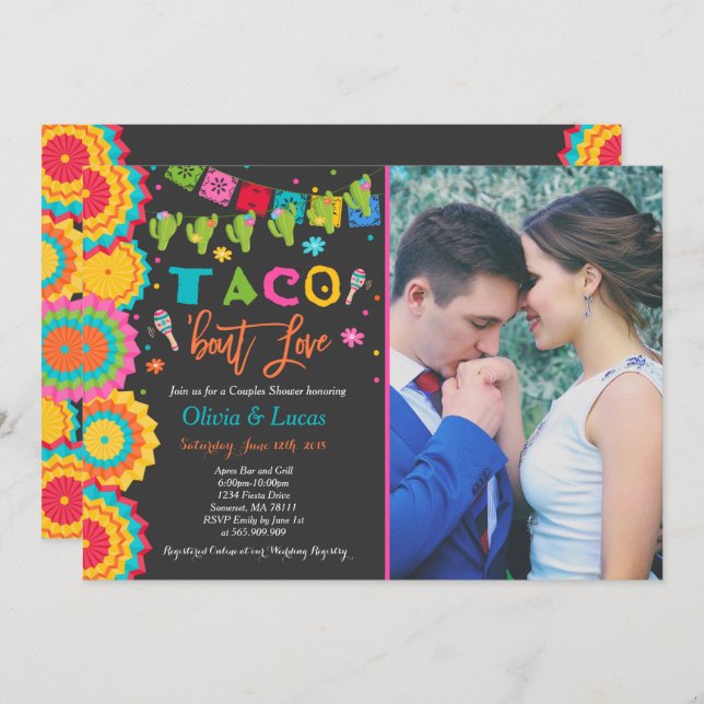 Taco Bout Love Invitation Couples Fiesta Shower (Front/Back)