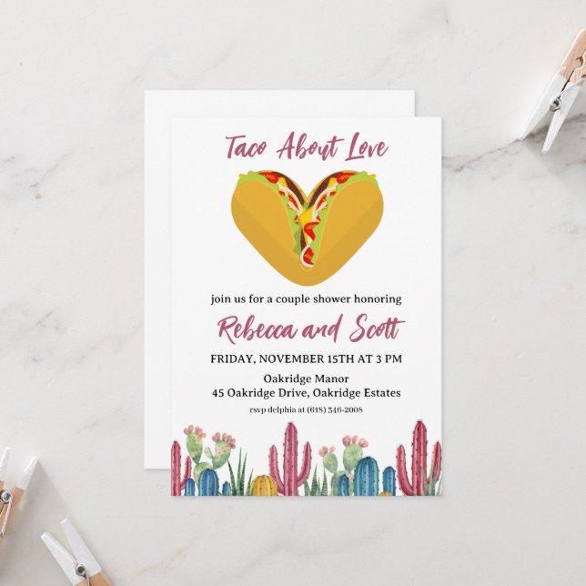 taco bout love invitations (Front/Back In Situ)