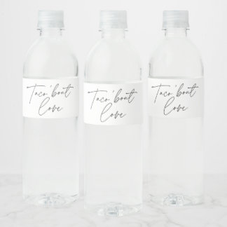Taco bout Love Mexican Couples Shower Water Bottle Label