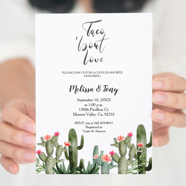 Taco 'bout Love Mexican Fiesta Couples Shower  Invitation (Creator Uploaded)