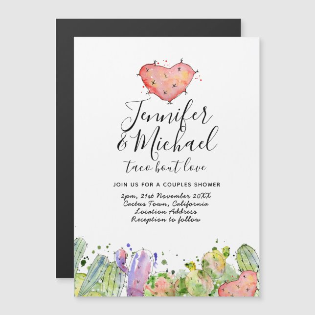 Taco Bout Love - Modern Fun Fiesta Wedding Invites (Front/Back)