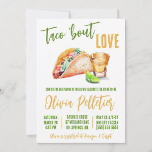 Taco 'Bout Love! Tacos and Tequila Bridal Shower Invitation