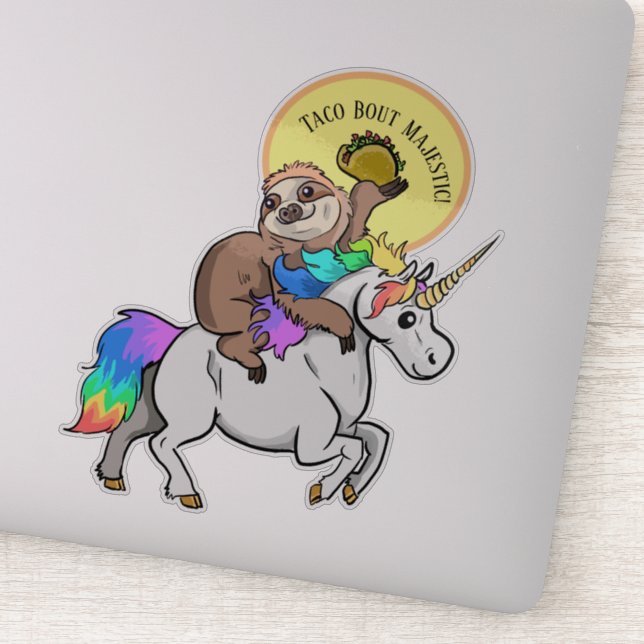 Taco Bout Majestic Sloth Riding Unicorn (Detail)
