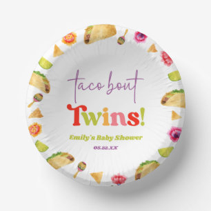 Taco Bout Twins! Fiesta Baby Shower Paper Plate