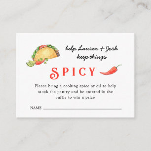 Taco Bridal shower raffle tickets Enclosure Card
