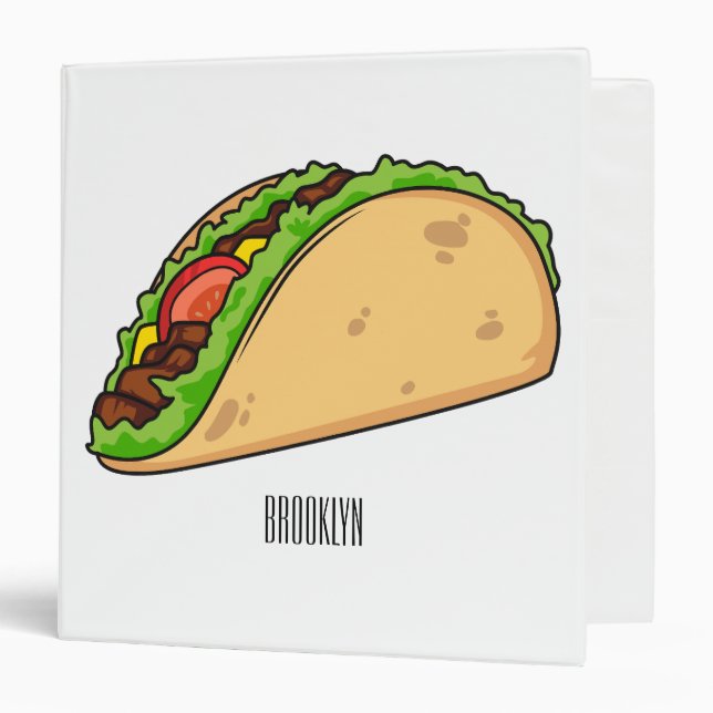 Taco cartoon illustration binder (Front/Inside)