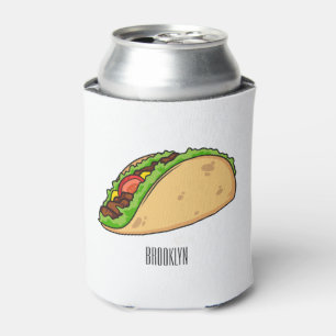 Taco cartoon illustration  can cooler