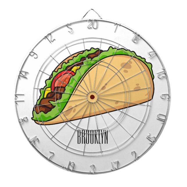Taco cartoon illustration dartboard (Front)