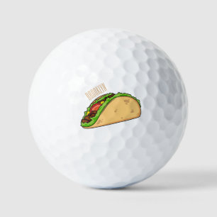 Taco cartoon illustration  golf balls