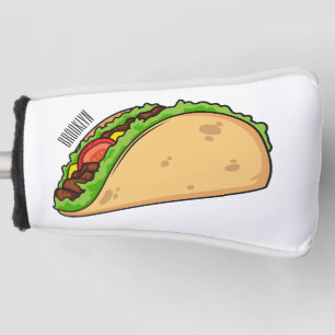 Taco cartoon illustration golf head cover